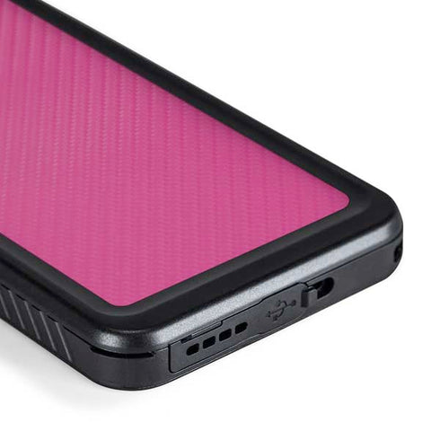 Pink Carbon Fiber Specialty Texture Material Galaxy S24 Waterproof Case