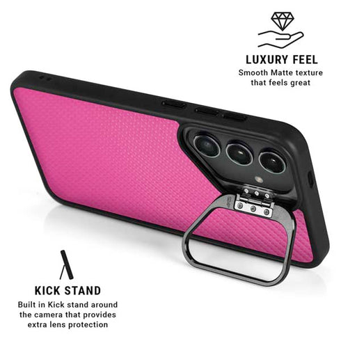 Pink Carbon Fiber Specialty Texture Material Galaxy S25 FE Kickstand Case