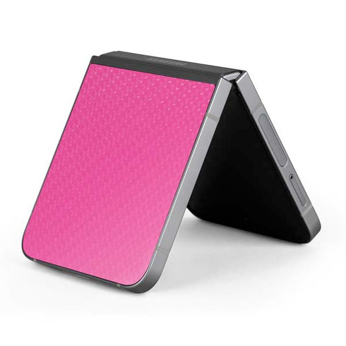 Pink Carbon Fiber Specialty Texture Material Galaxy Z Flip6 Skin