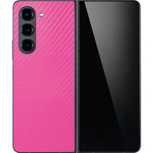 Pink Carbon Fiber Specialty Material Galaxy Z Fold5 5G Skin