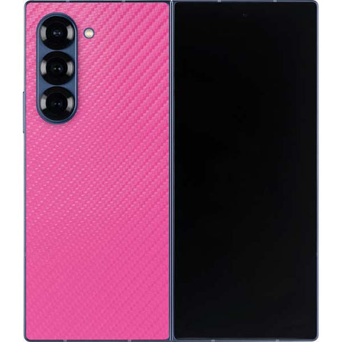 Pink Carbon Fiber Specialty Texture Material Galaxy Z Fold6 Skin