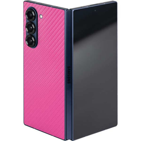 Pink Carbon Fiber Specialty Texture Material Galaxy Z Fold6 Skin