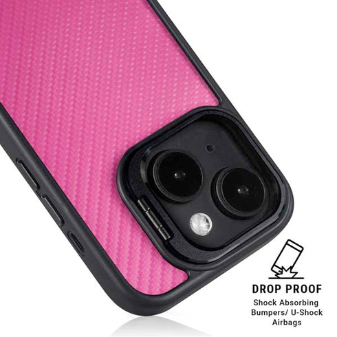 Pink Carbon Fiber Specialty Texture Material iPhone 13 Kickstand Case