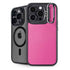 Pink Carbon Fiber Specialty Texture Material iPhone 14 Pro Kickstand Case