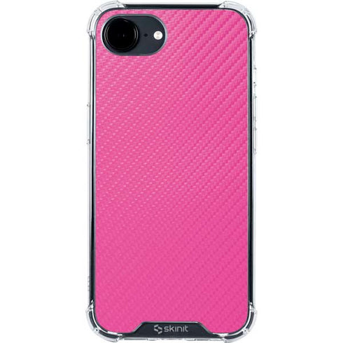 Pink Carbon Fiber Specialty Texture Material iPhone 16e Clear Case