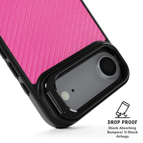 Pink Carbon Fiber Specialty Texture Material iPhone 17 Air Kickstand Case