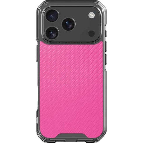 Pink Carbon Fiber Specialty Texture Material iPhone 17 Pro Clear Case