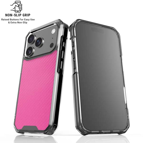 Pink Carbon Fiber Specialty Texture Material iPhone 17 Pro Clear Case