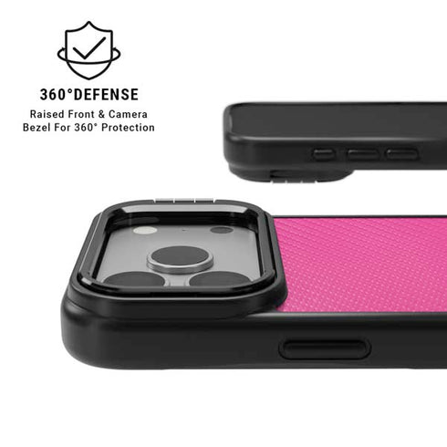 Pink Carbon Fiber Specialty Texture Material iPhone 17 Pro Kickstand Case