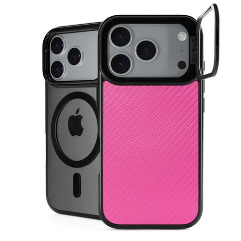 Pink Carbon Fiber Specialty Texture Material iPhone 17 Pro Max Kickstand Case