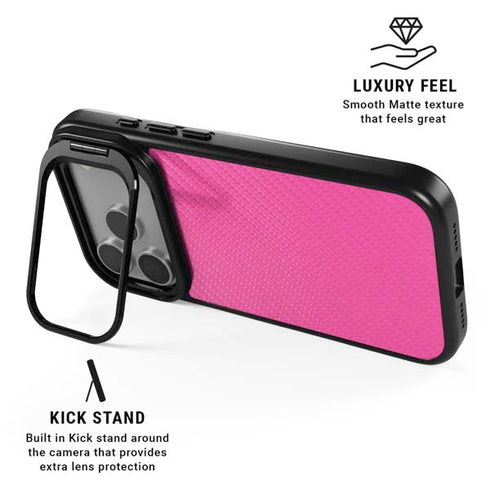 Pink Carbon Fiber Specialty Texture Material iPhone 17 Pro Max Kickstand Case