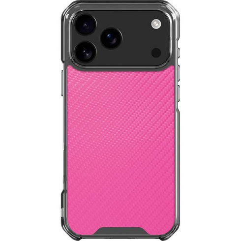 Pink Carbon Fiber Specialty Texture Material iPhone 18 Pro Max Clear Case
