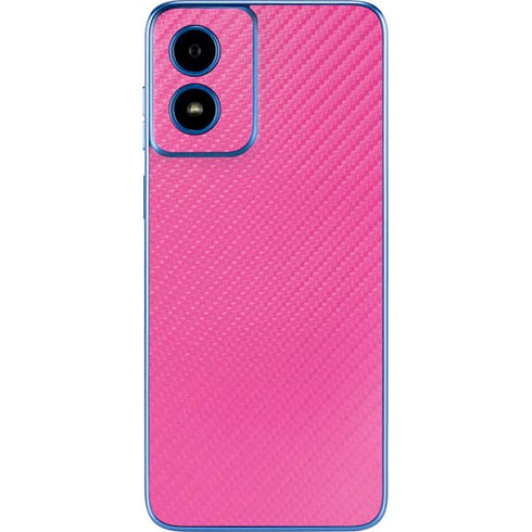 Pink Carbon Fiber Specialty Texture Material Moto G Play 4G (2024) Skin