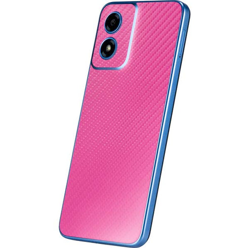 Pink Carbon Fiber Specialty Texture Material Moto G Play 4G (2024) Skin