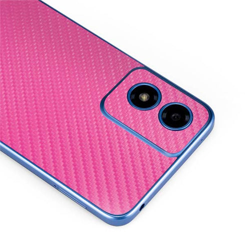 Pink Carbon Fiber Specialty Texture Material Moto G Play 4G (2024) Skin