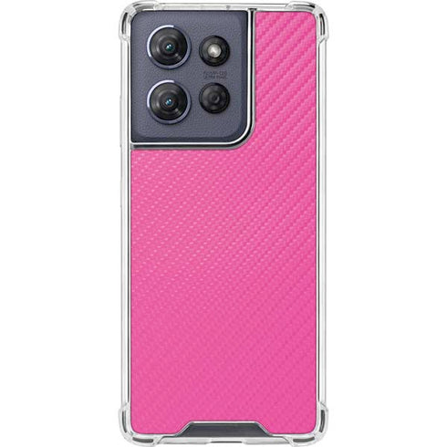 Pink Carbon Fiber Specialty Texture Material Moto G Stylus 5G (2025) Clear Case