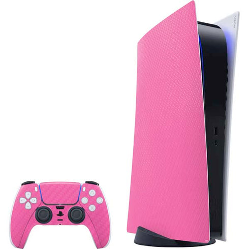 Pink Carbon Fiber Specialty Texture Material PlayStation PS5 Skins