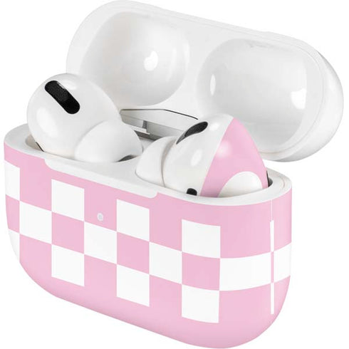 Pink Checkerboard AirPods Skins