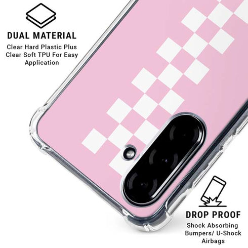 Pink Checkerboard Galaxy A36 5G Clear Case