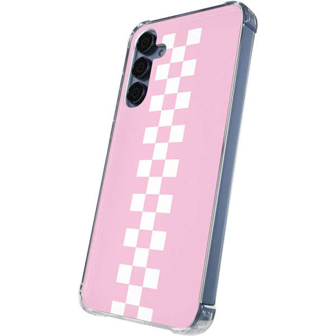 Pink Checkerboard Galaxy A55 5G Clear Case