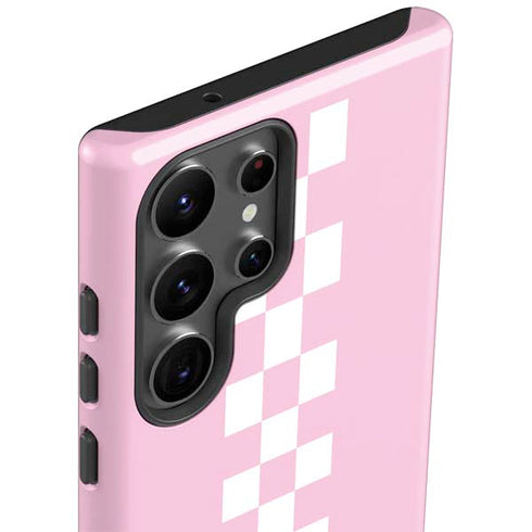Pink Checkerboard Galaxy S23 Ultra Pro Case