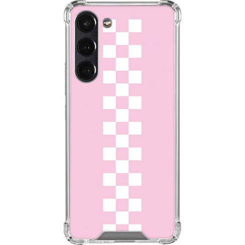 Pink Checkerboard Galaxy S24 FE Clear Case