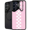 Pink Checkerboard Galaxy S24 FE Kickstand Case