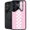 Pink Checkerboard Galaxy S24 Kickstand Case