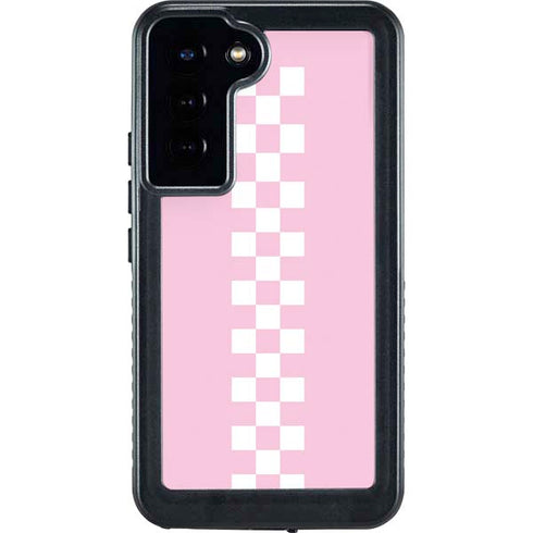 Pink Checkerboard Galaxy S24 Plus Waterproof Case