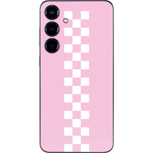 Pink Checkerboard Galaxy S25 Skin
