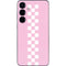 Pink Checkerboard Galaxy S24 Skin