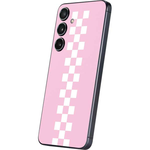 Pink Checkerboard Galaxy S25 Skin