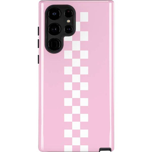 Pink Checkerboard Galaxy Cases