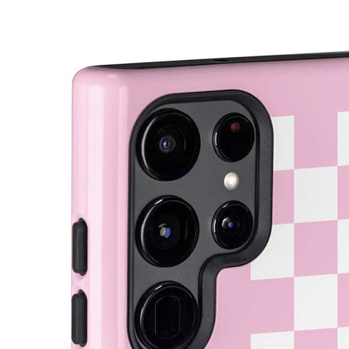 Pink Checkerboard Galaxy S25 Ultra Impact Case