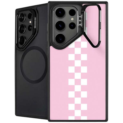 Pink Checkerboard Galaxy Cases