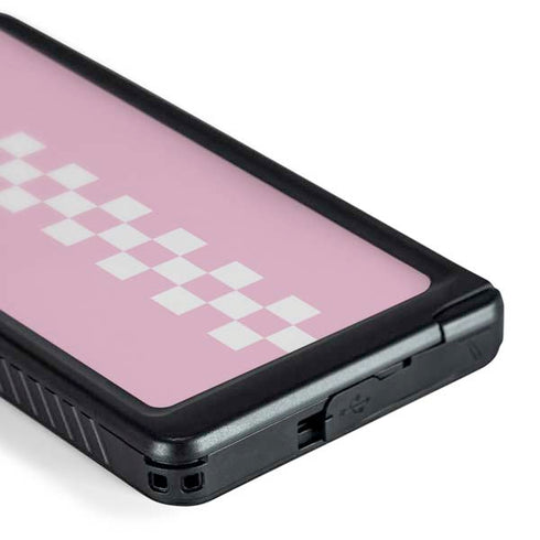 Pink Checkerboard Galaxy S24 Ultra Waterproof Case