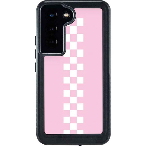 Pink Checkerboard Galaxy S24 Waterproof Case