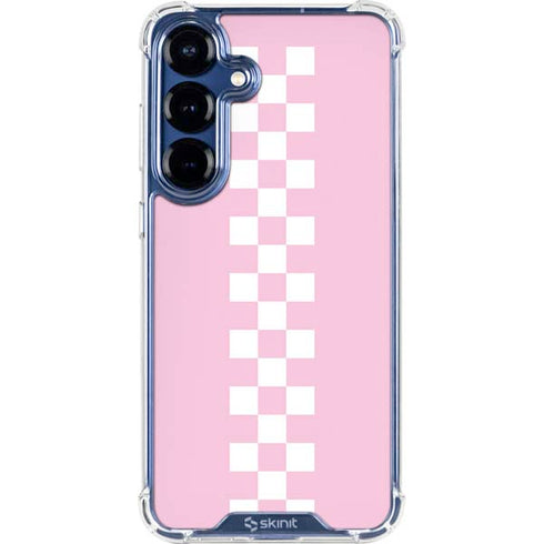 Pink Checkerboard Galaxy S25 Clear Case
