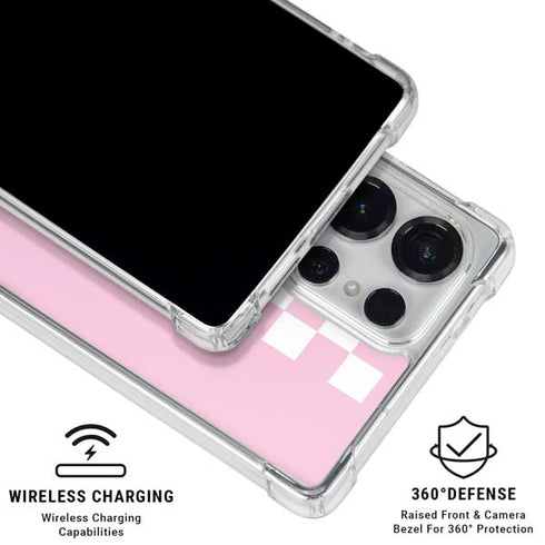 Pink Checkerboard Galaxy S25 Ultra Clear Case