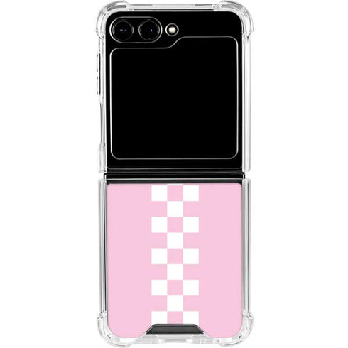 Pink Checkerboard Galaxy Z Flip6 Clear Case