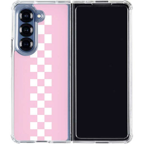 Pink Checkerboard Galaxy Z Fold6 Clear Case