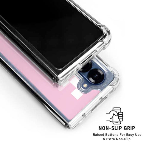 Pink Checkerboard Galaxy Z Fold6 Clear Case