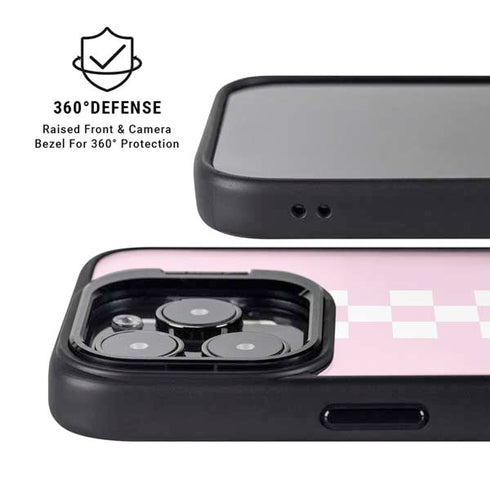 Pink Checkerboard iPhone 13 Pro Kickstand Case