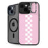 Pink Checkerboard iPhone 14 Kickstand Case
