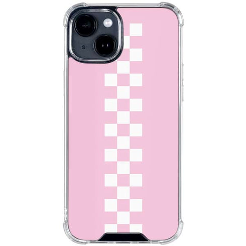 Pink Checkerboard iPhone 15 Clear Case