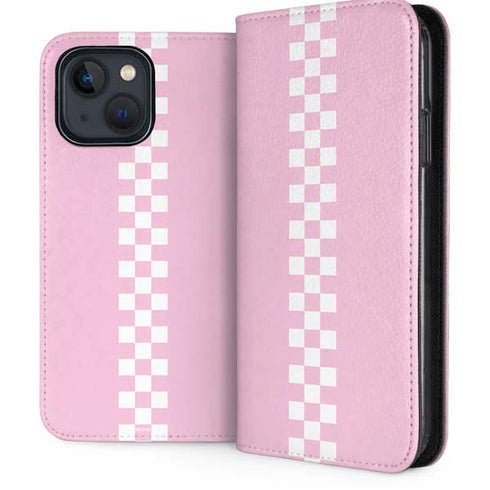 Pink Checkerboard iPhone 15 Plus Folio Case