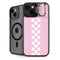 Pink Checkerboard iPhone 15 Plus Kickstand Case