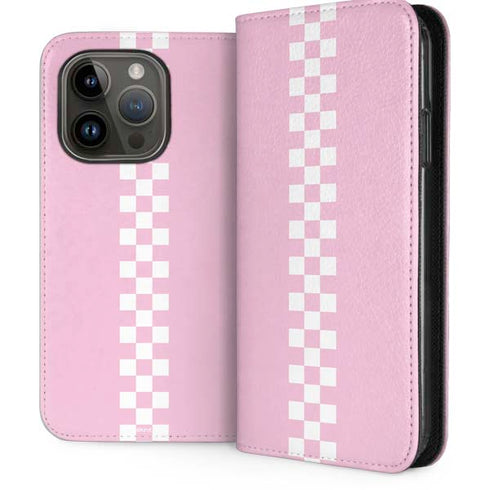 Pink Checkerboard iPhone 15 Pro Folio Case