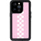 Pink Checkerboard iPhone 15 Pro Waterproof Case