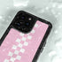 Pink Checkerboard iPhone 15 Pro Waterproof Case